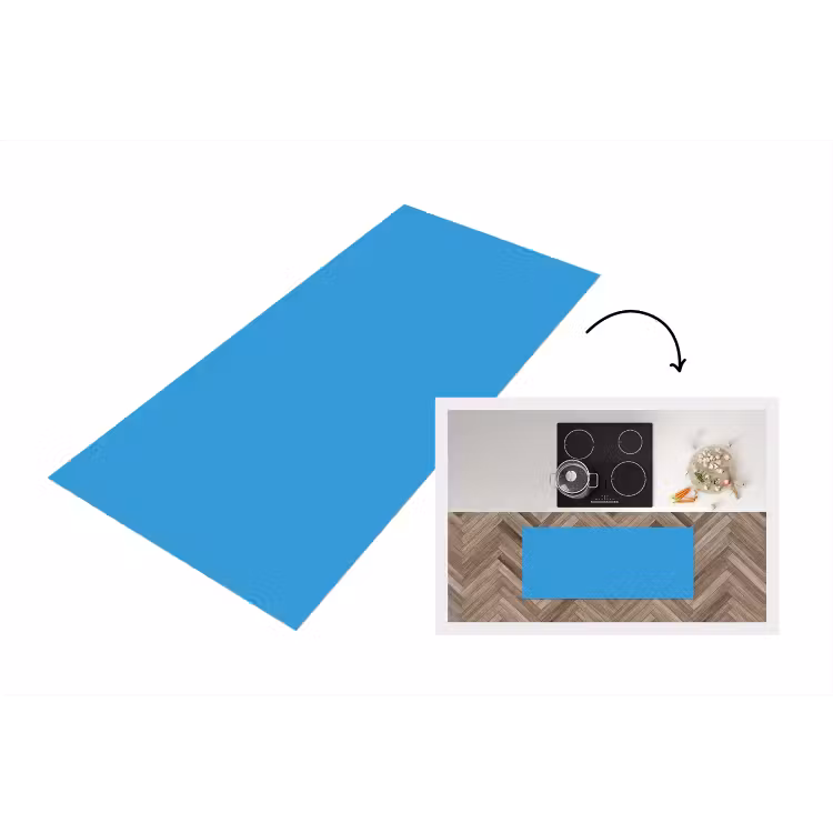 Cerulean - Breeze - Blauw Keukenloper - keukenmat middel 536 -3d