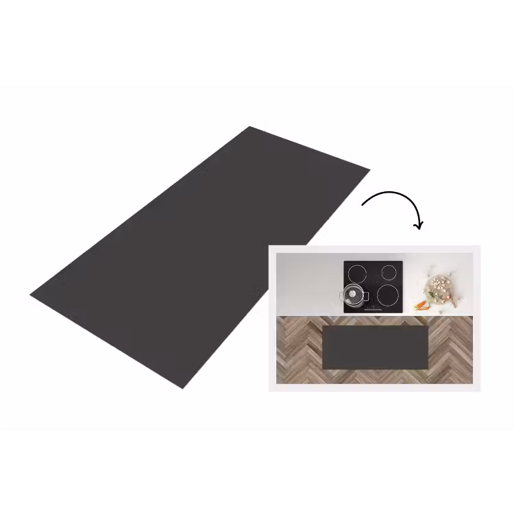 Charcoal - Grijs- Grey Keukenloper - keukenmat middel 536 -3d