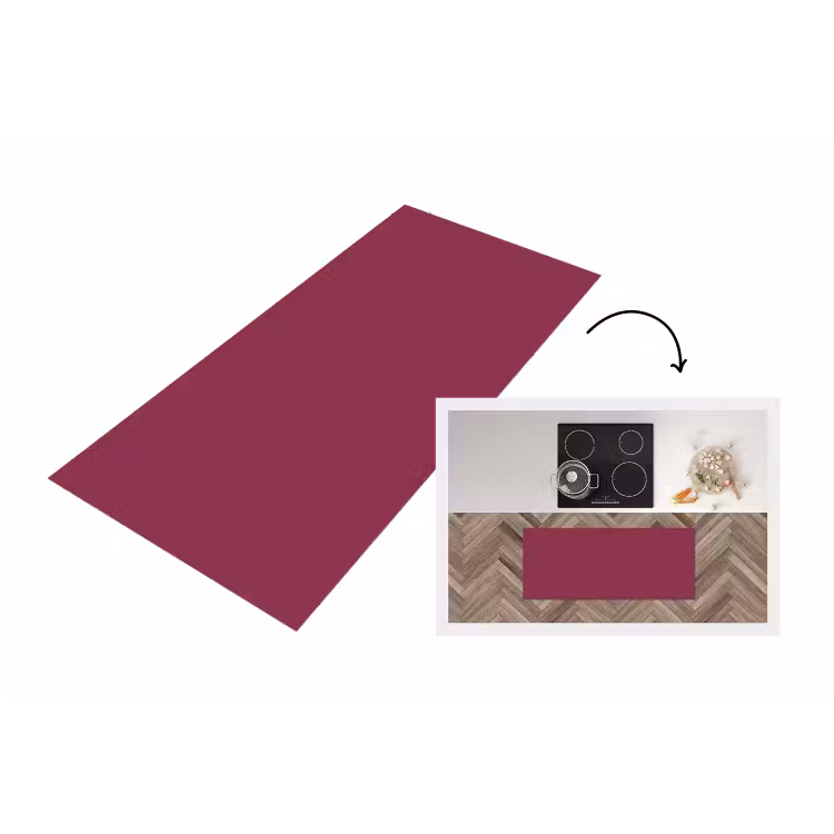 Deep - Rasberry - Rood Keukenloper - keukenmat middel 536 -3d