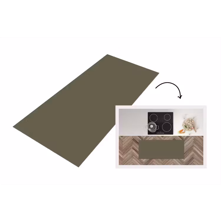 Deep - Khaki - Groen Keukenloper - keukenmat middel 536 -3d
