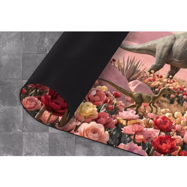 Küchenläufer - Dinosaurier – Rosa – Landschaft - Dinosaurus - Roze - Landschap Keukenloper - keukenmat middel