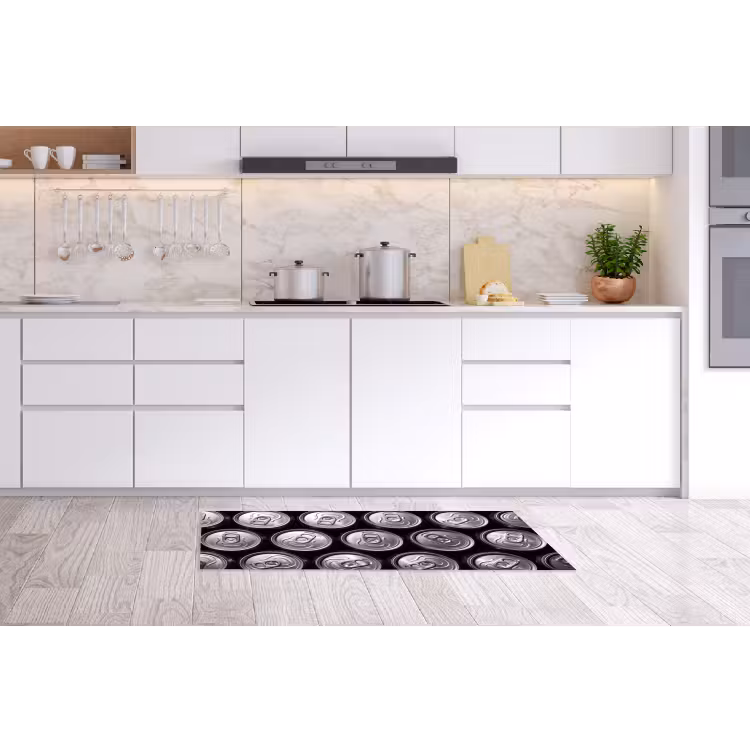 Blikjes - Aluminium - Patroon - Industrieel - Zilver Keukenloper - keukenmat middel -sfeer3