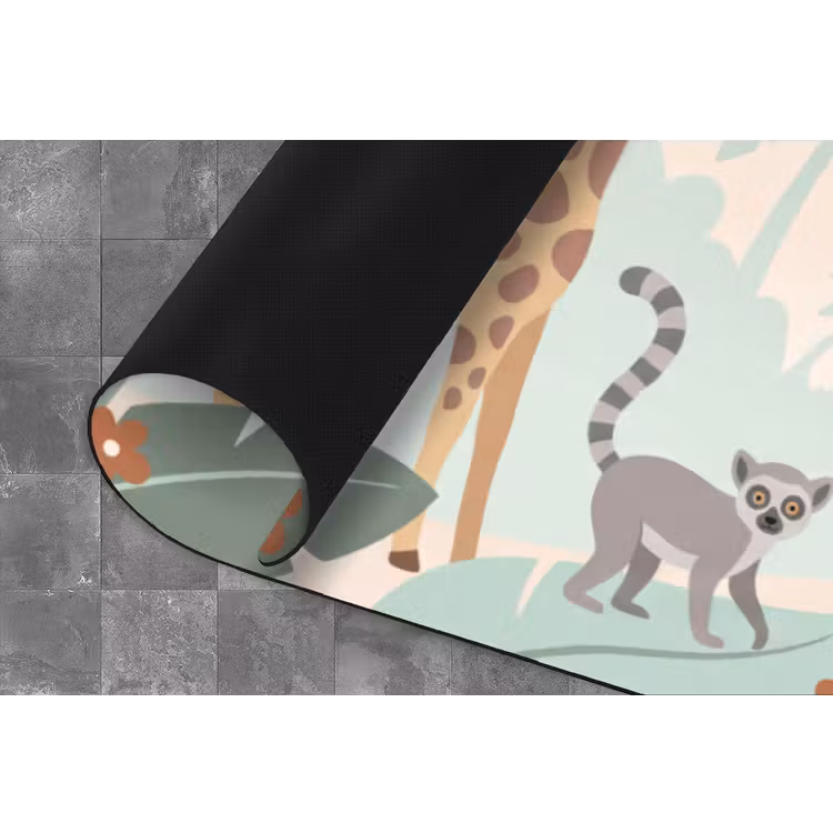 Jungle - Dieren - Groen Keukenloper - keukenmat middel -closeup