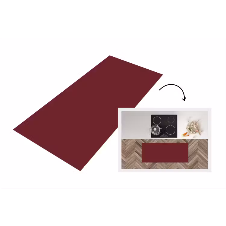 Dark - Garnet - Rood Keukenloper - keukenmat middel 536 -3d