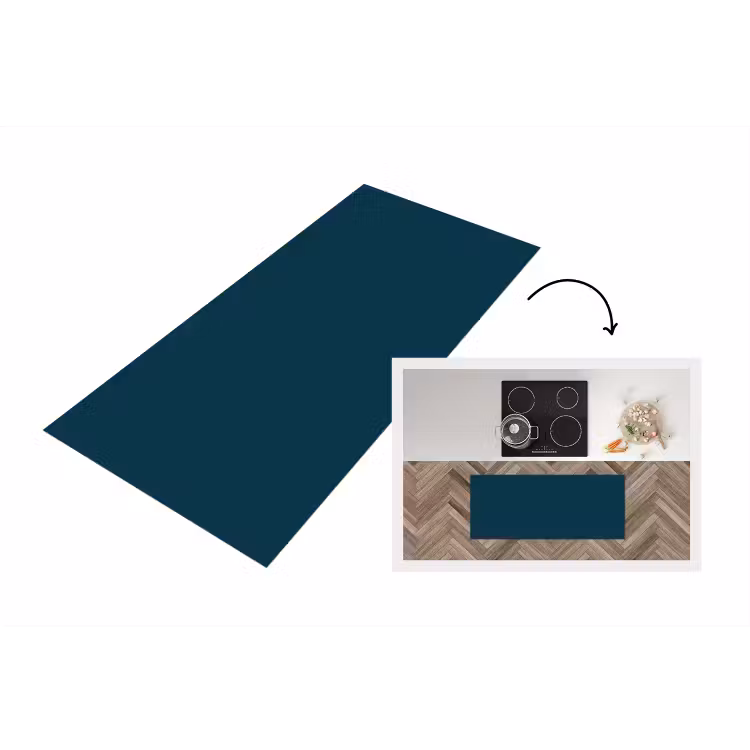 Dark - Indigo - Blauw Keukenloper - keukenmat middel 536 -3d