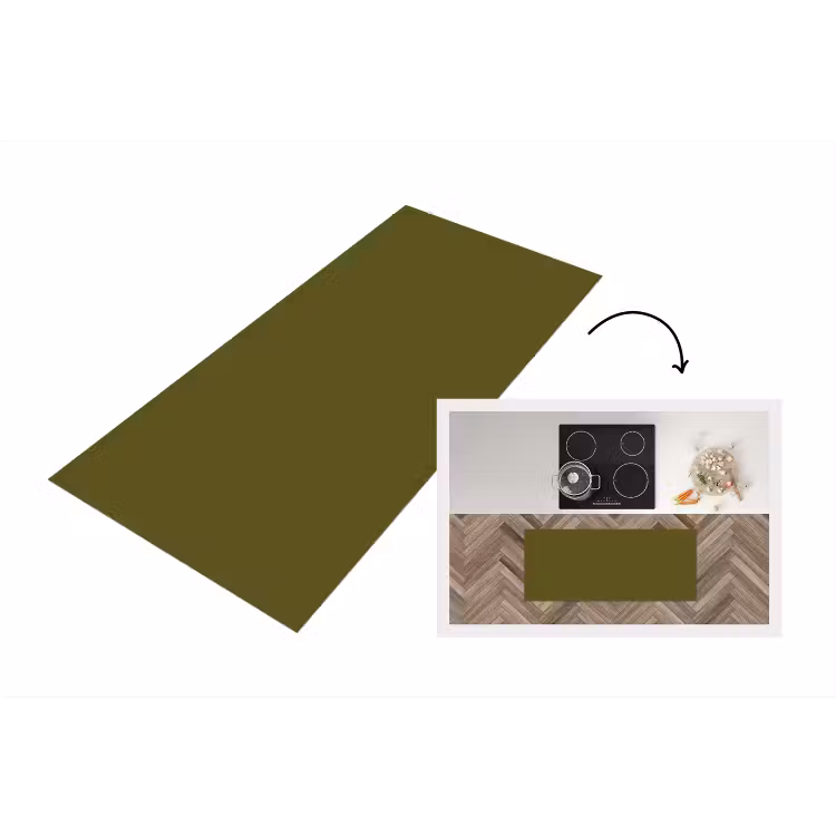 Dark - Olive - Groen Keukenloper - keukenmat middel 536 -3d