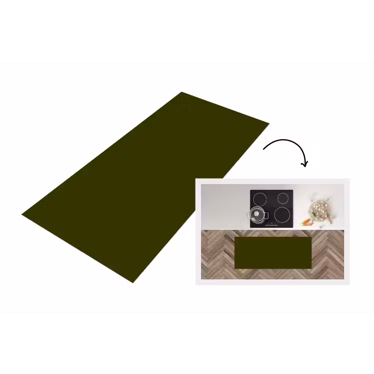 Dark - Olive - Groen Keukenloper - keukenmat middel 536 -3d