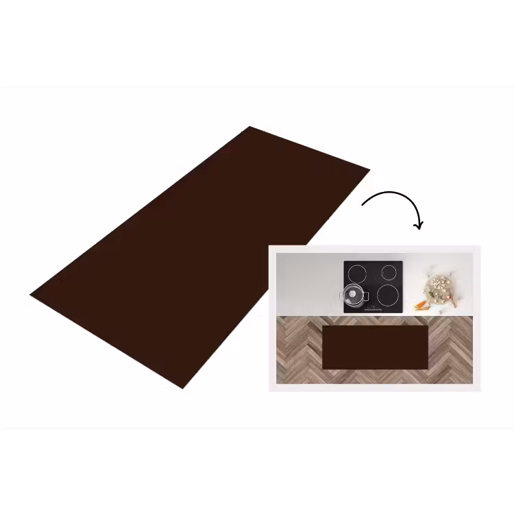 Dark - Chocolate - Bruin Keukenloper - keukenmat middel 536 -3d