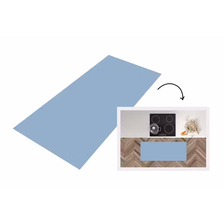 Dusty - Denim - Blauw Keukenloper - keukenmat middel 536 -3d