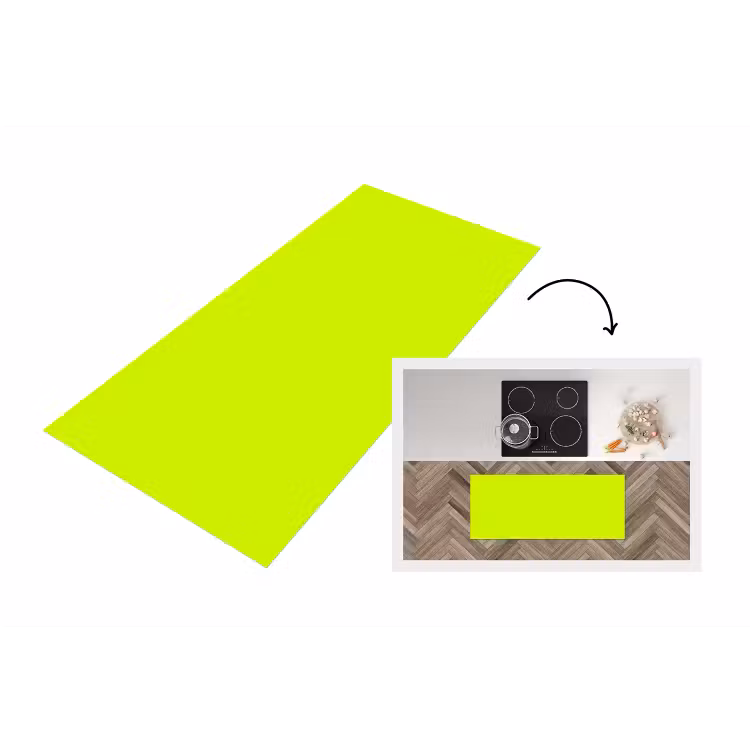 Electric - Lemon - Geel Keukenloper - keukenmat middel 536 -3d