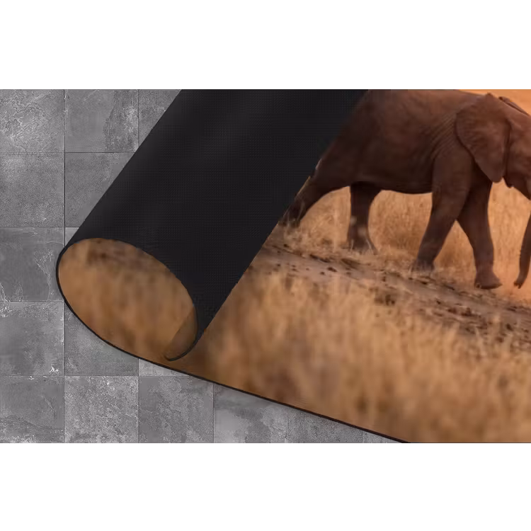Olifanten - Savanne - Zonsondergang - Afrika - Warm Keukenloper - keukenmat middel -closeup