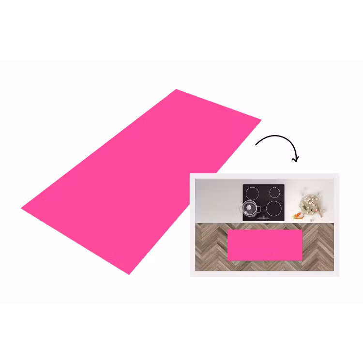Electric - Magenta - Roze Keukenloper - keukenmat middel 536 -3d