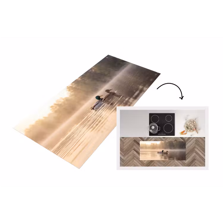 Eenden - Water - Mist - Natuur Keukenloper - keukenmat middel -3d