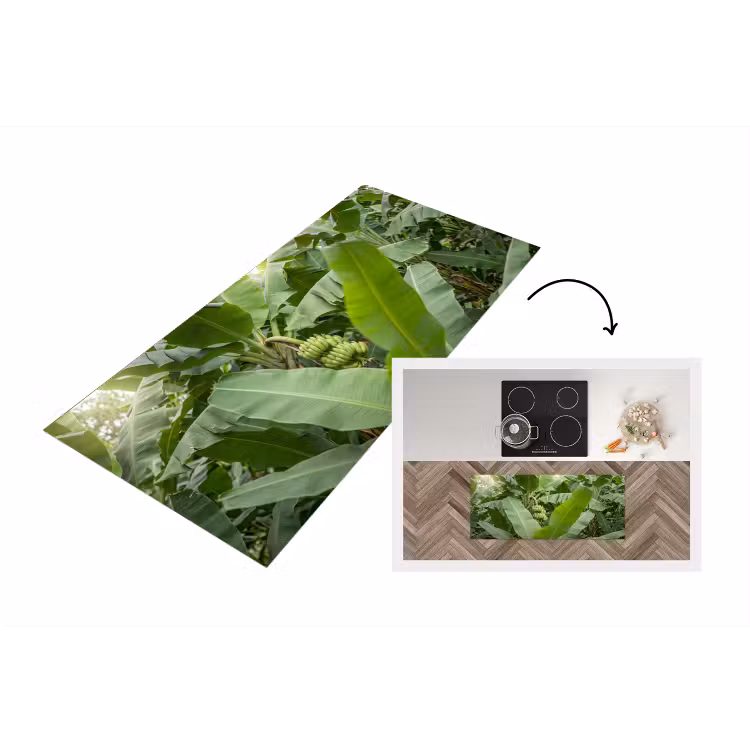 Eten - Bananen - Plantage - Groen Keukenloper - keukenmat middel -3d
