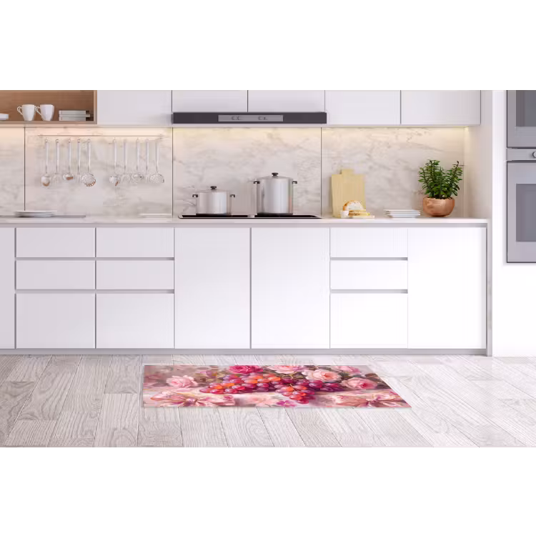 Eten - Bloemen - Stilleven - Roze - Goud Keukenloper - keukenmat middel -sfeer3