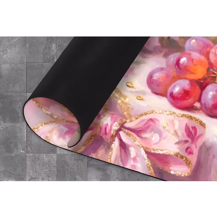Eten - Bloemen - Stilleven - Roze - Goud Keukenloper - keukenmat middel -closeup