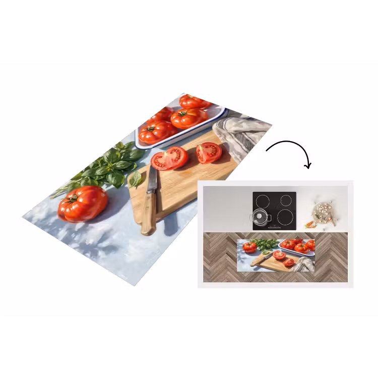 Eten - Keuken - Ingrediënten - Stillleven - Rood Keukenloper - keukenmat middel -3d