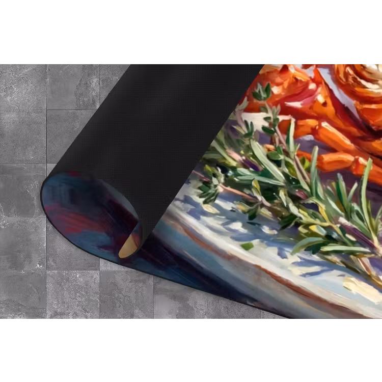 Eten - Zee - Kust - Modern - Blauw Keukenloper - keukenmat middel -closeup