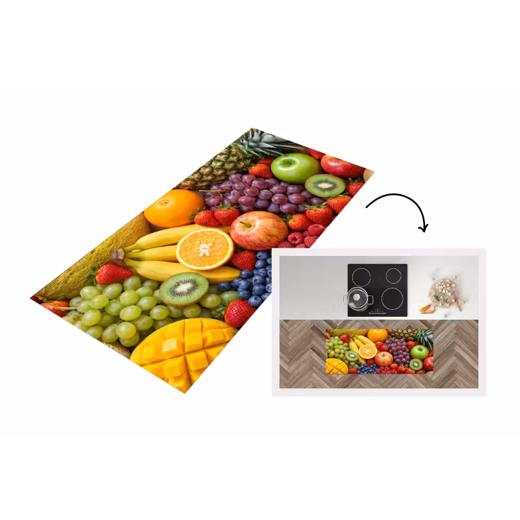 Eten - Fruit - Vers - Kleurrijk - Voeding Keukenloper - keukenmat middel -3d