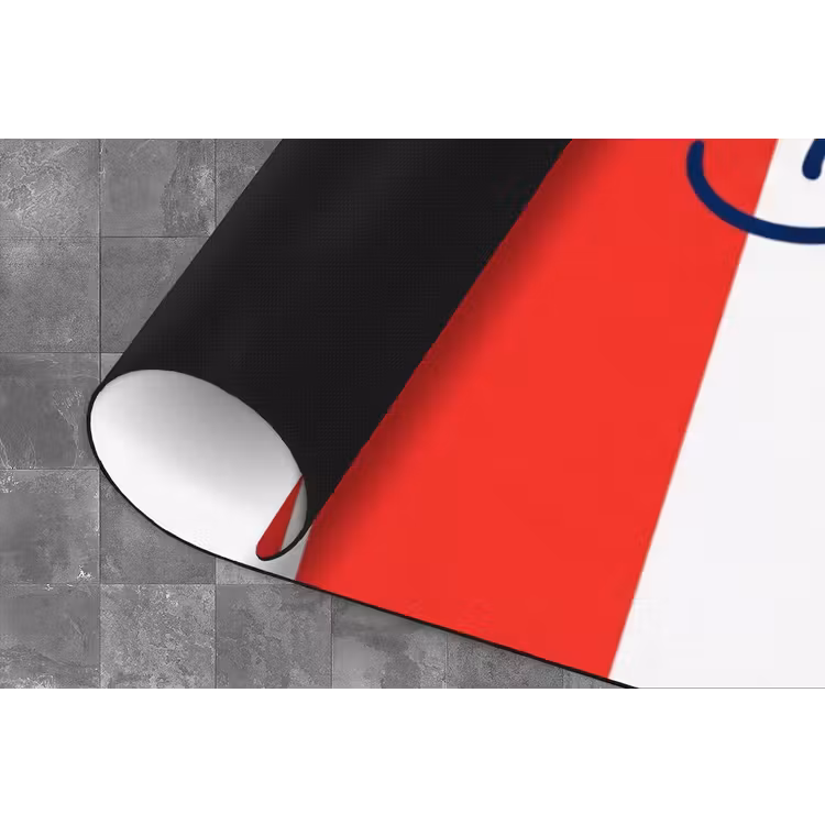 Eten - Spreuk - Keuken - Grafisch - Rood-Wit Keukenloper - keukenmat middel -closeup