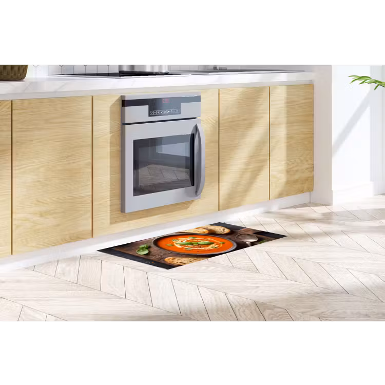 Eten - Soep - Basilicum - Rustiek - Rood Keukenloper - keukenmat middel -sfeer2