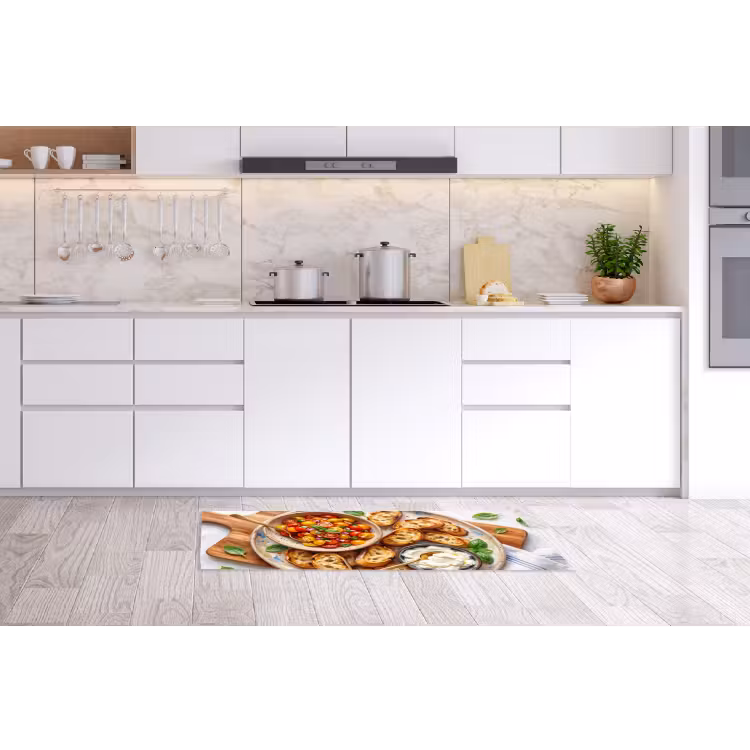 Eten - Tomaat - Brood - Kleurrijk - Keuken Keukenloper - keukenmat middel -sfeer3