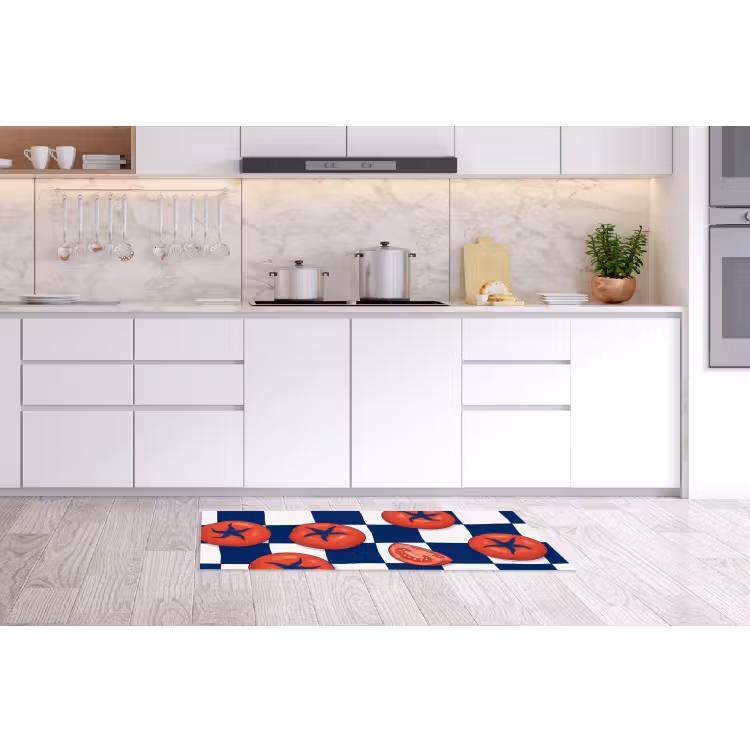 Eten - Tomaten - Keuken - Illustratie - Rood-Blauw Keukenloper - keukenmat middel -sfeer3