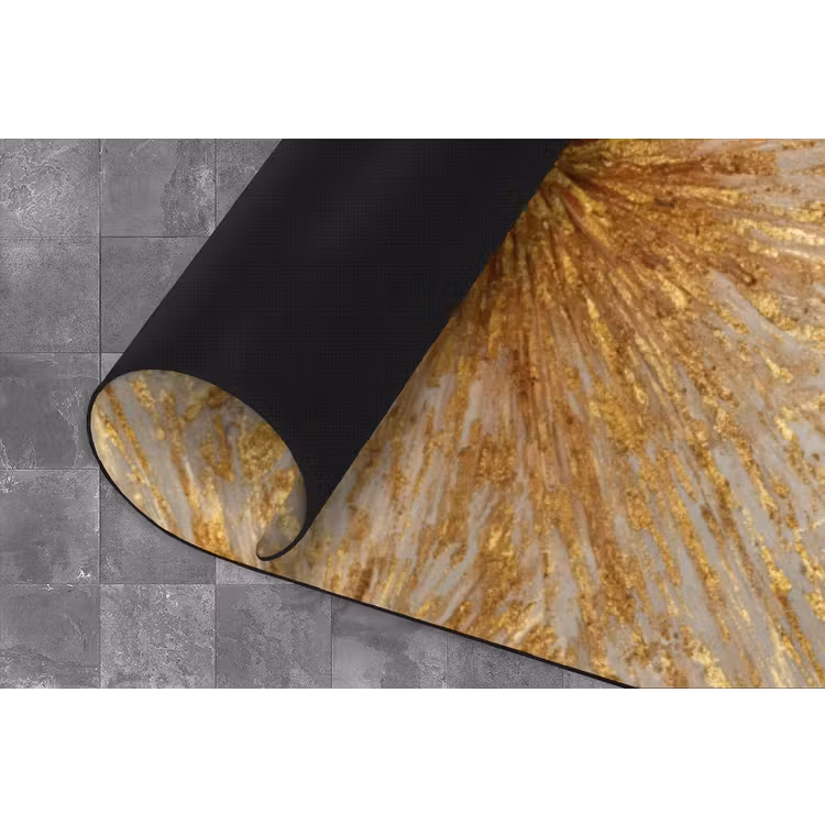 Explosie - Abstract - Goud - Wit Keukenloper - keukenmat middel 536 -closeup
