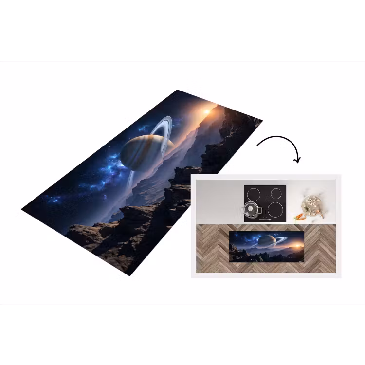 Fantasy - Kosmos - Landschap Keukenloper - keukenmat middel -3d