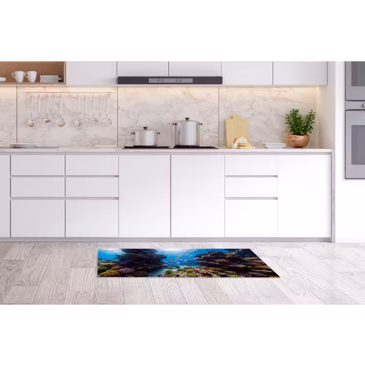 Vis - Koraalrif - Onderwater - Levendig - Blauw Keukenloper - keukenmat middel -sfeer3