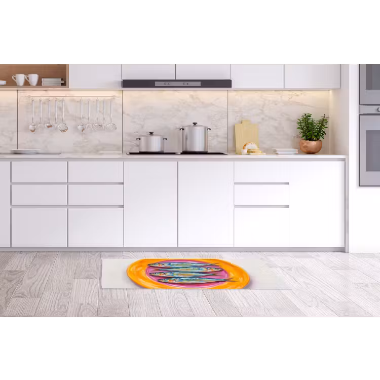 Vis - Vier - Eten - Modern - Kleurrijk Keukenloper - keukenmat middel -sfeer3