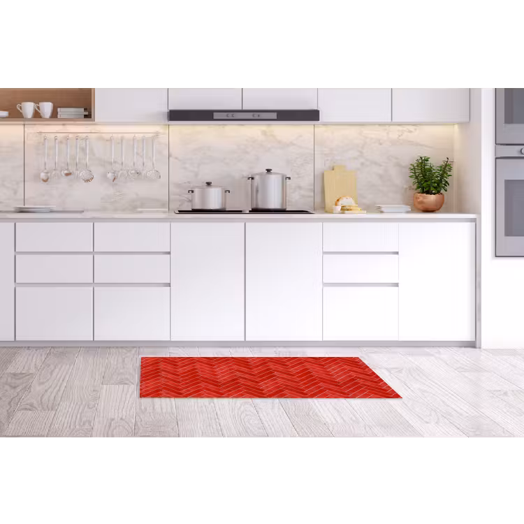 Visgraat - Tegel - Rood Keukenloper - keukenmat middel 536 -sfeer3