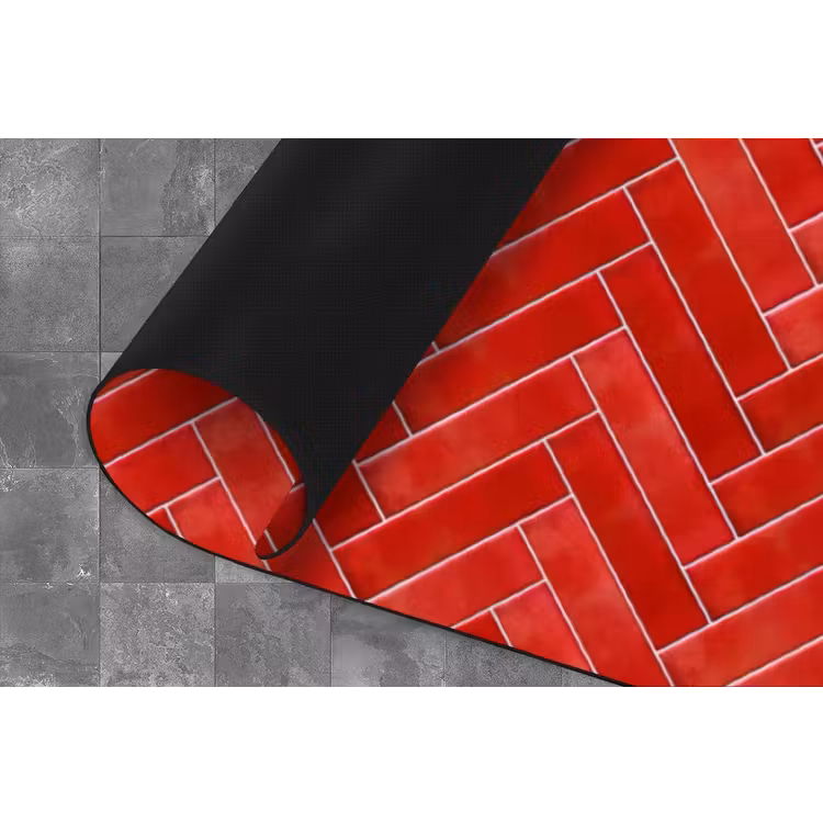 Visgraat - Tegel - Rood Keukenloper - keukenmat middel 536 -closeup