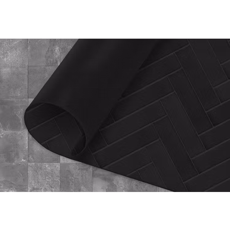 Visgraat - Wandtegel - Mat - Zwart Keukenloper - keukenmat middel 536 -closeup