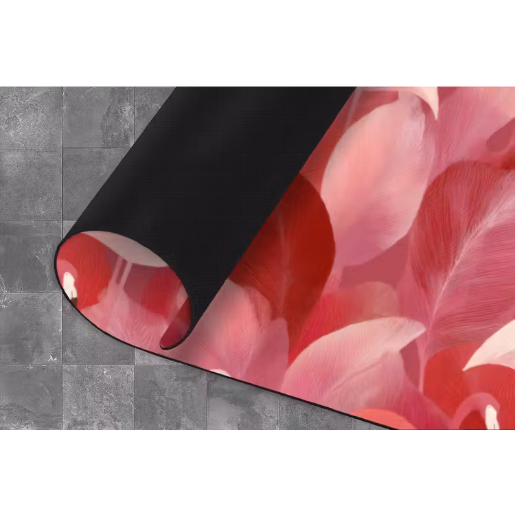 Flamingo - Botanisch - Elegant - Roze - Rood Keukenloper - keukenmat middel 536 -closeup
