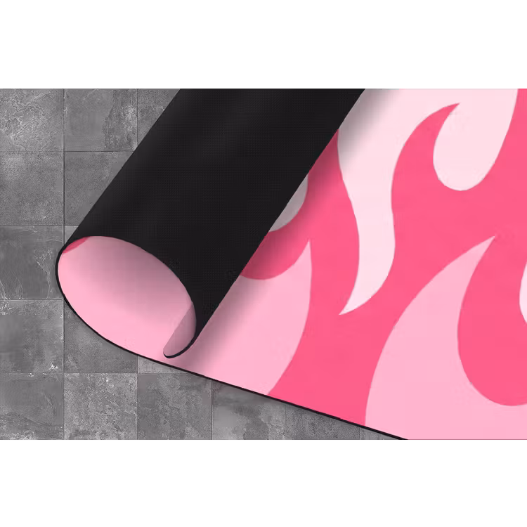 Vlammen - Patroon - Abstract - Modern - Roze Keukenloper - keukenmat middel -closeup