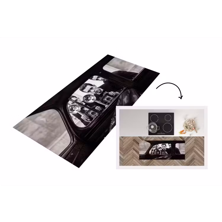 Fotograaf - Camera - Vintage - Journalistiek - Zwart-wit Keukenloper - keukenmat middel -3d