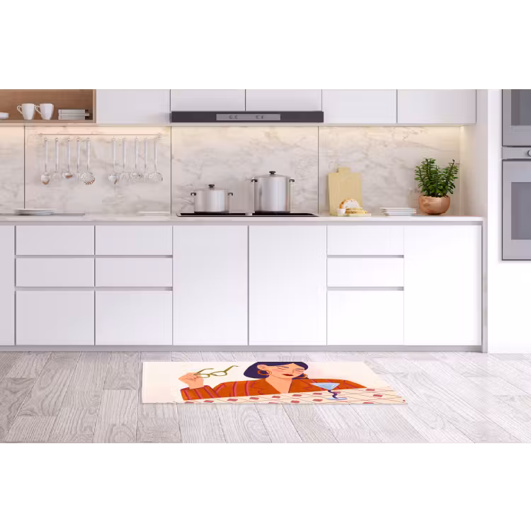 Vrouw - Bril - Cocktail - Illustratie - Modern Keukenloper - keukenmat middel -sfeer3