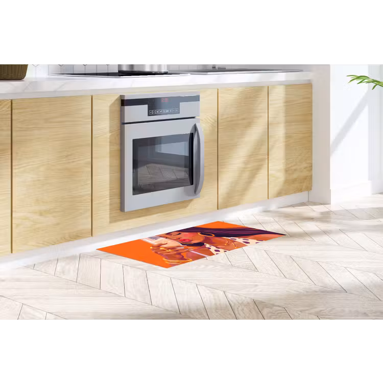 Vrouw - Champagne - Feest - Modern - Oranje Keukenloper - keukenmat middel -sfeer2