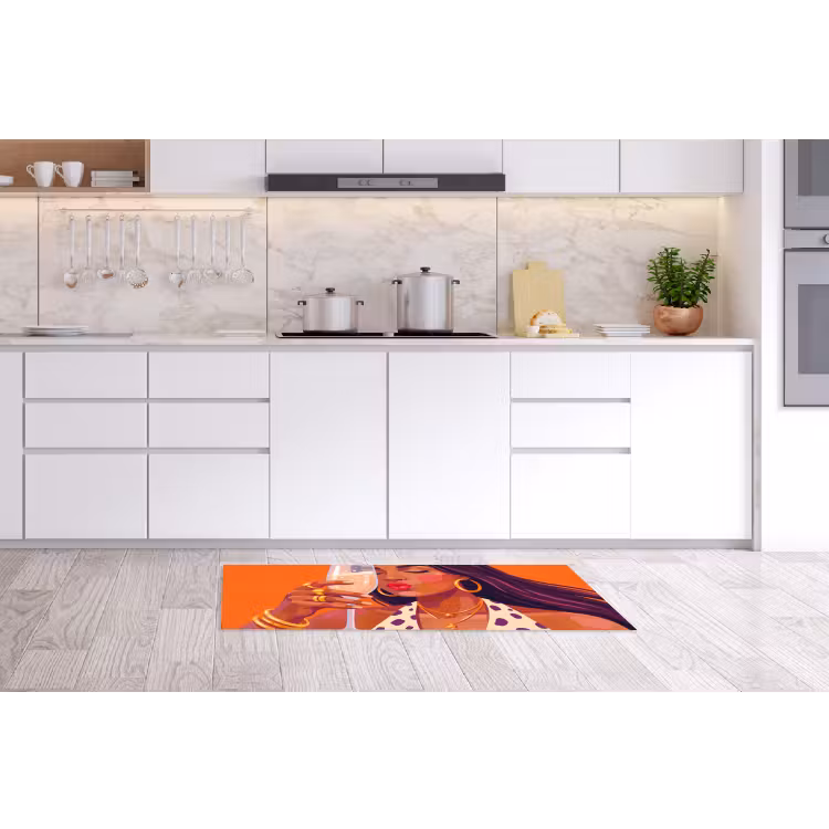 Vrouw - Champagne - Feest - Modern - Oranje Keukenloper - keukenmat middel -sfeer3