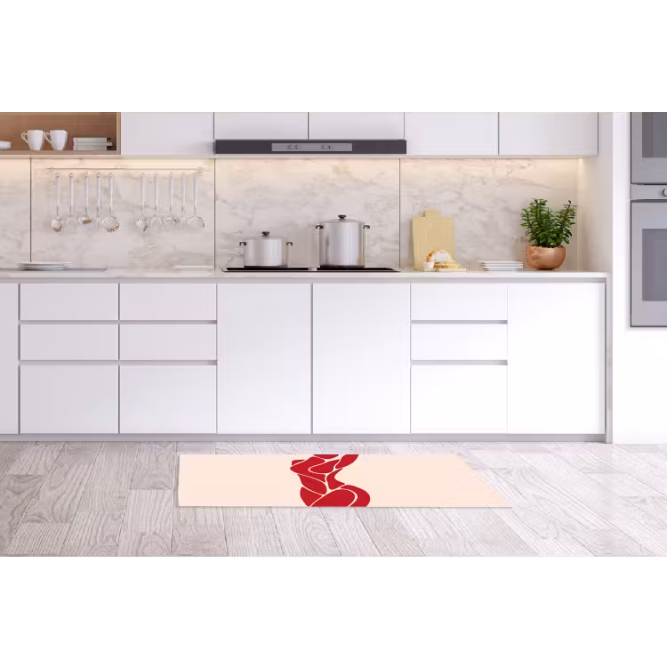 Vrouw - Figuur - Abstract - Modern - Rood Keukenloper - keukenmat middel -sfeer3