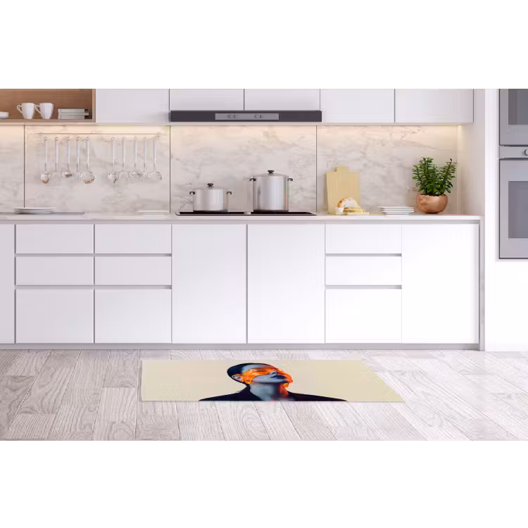 Vrouw - Oranje - Abstract - Modern - Kleurrijk Keukenloper - keukenmat middel -sfeer3