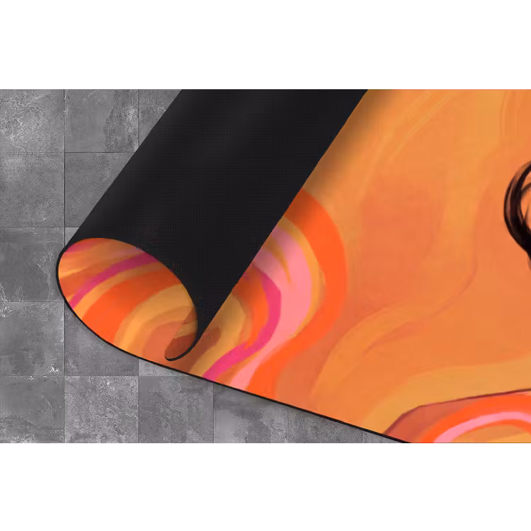 Vrouw - Portret - Abstract - Modern - Kleurrijk Keukenloper - keukenmat middel -closeup
