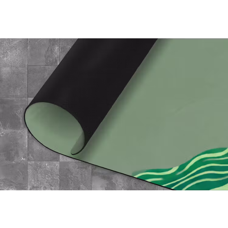 Vrouw - Portret - Illustratie - Modern - Groen Keukenloper - keukenmat middel -closeup