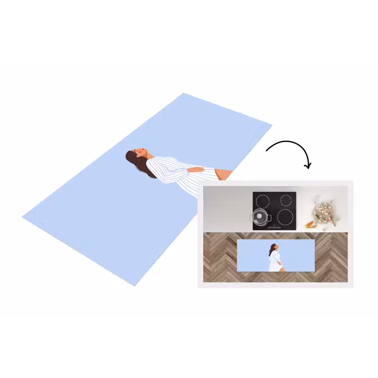 Vrouw - Profiel - Rust - Modern - Illustratie Keukenloper - keukenmat middel -3d