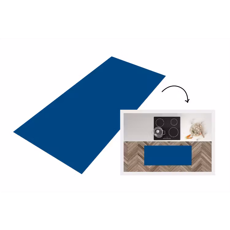 Free - Groove - Blauw Keukenloper - keukenmat middel 536 -3d