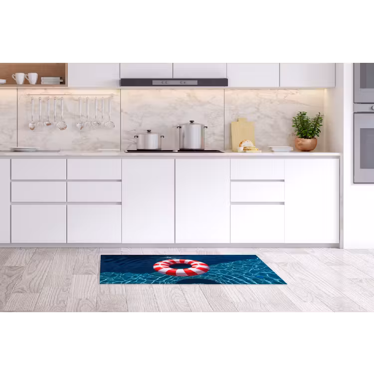Recreatie - Water - Zomer - Rood - Wit Keukenloper - keukenmat middel -sfeer3