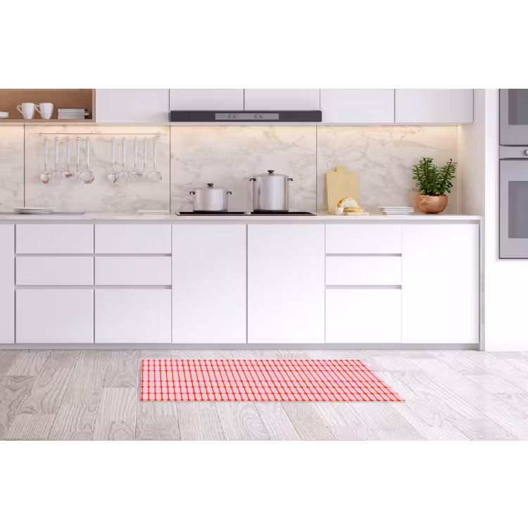 Geometrisch - Minimalistisch - Rood - Roze Keukenloper - keukenmat middel 536 -sfeer3
