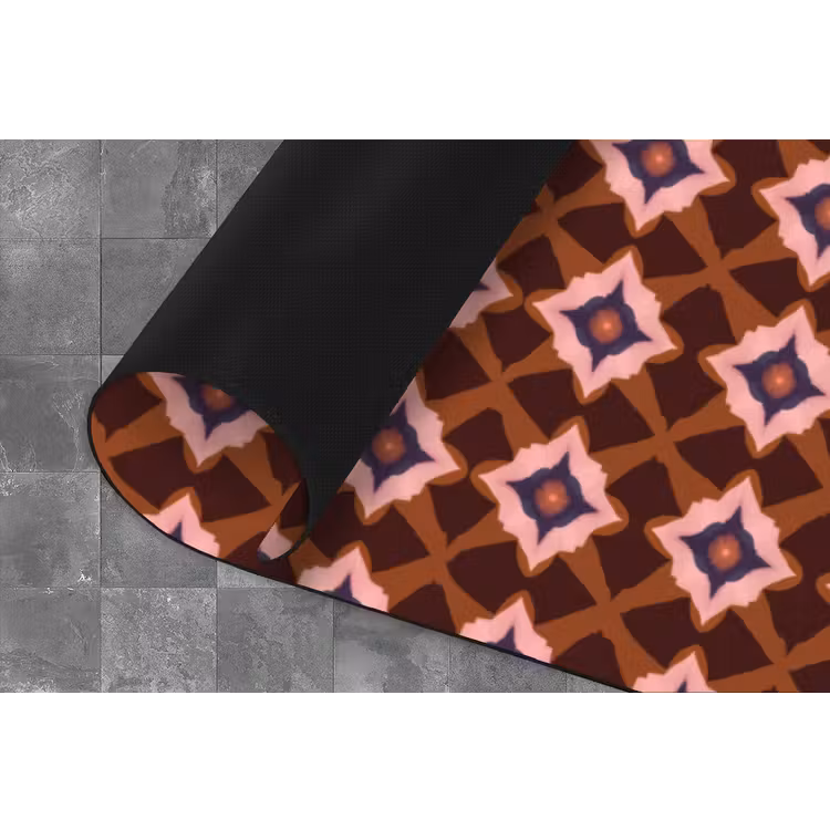 Geometrisch - Sierlijk - Bruin Keukenloper - keukenmat middel 536 -closeup