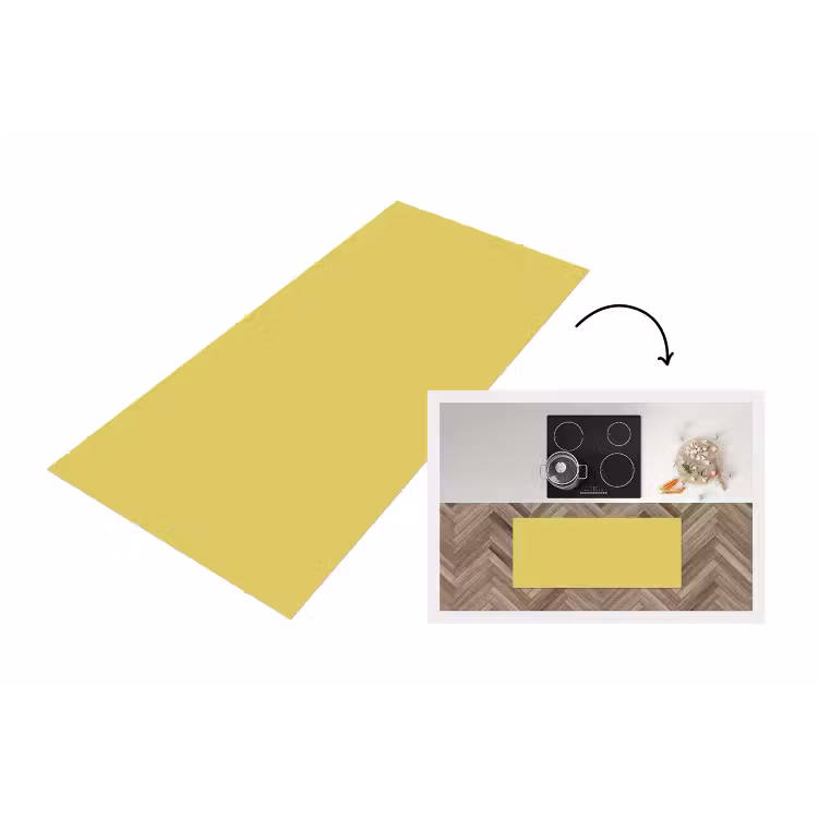 Golden - Ochre - Geel Keukenloper - keukenmat middel 536 -3d